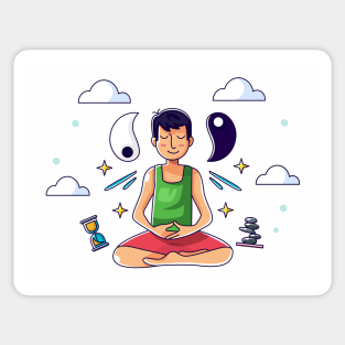 Meditation Concept Sticker